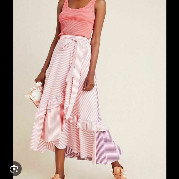 Anthropologie Dresses & Skirts - Anthropologie Maeve striped ruffle penny skirt